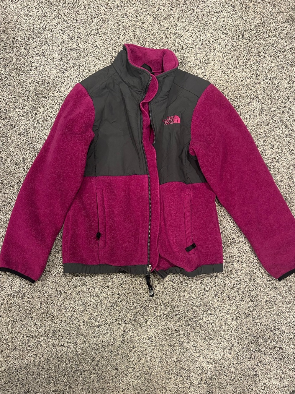 The North Face Girls' Pink and Gray Fleece Jacket - Kids